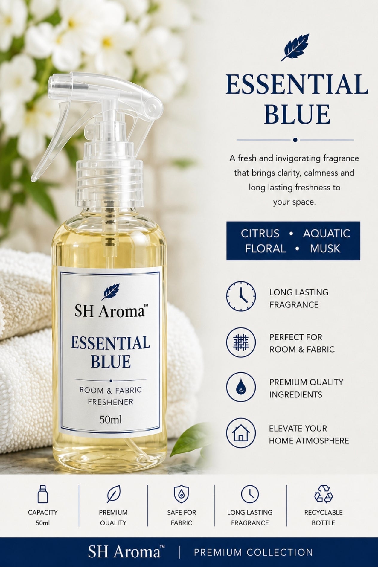 SH Aroma Essential Blue Air Freshener 50ml