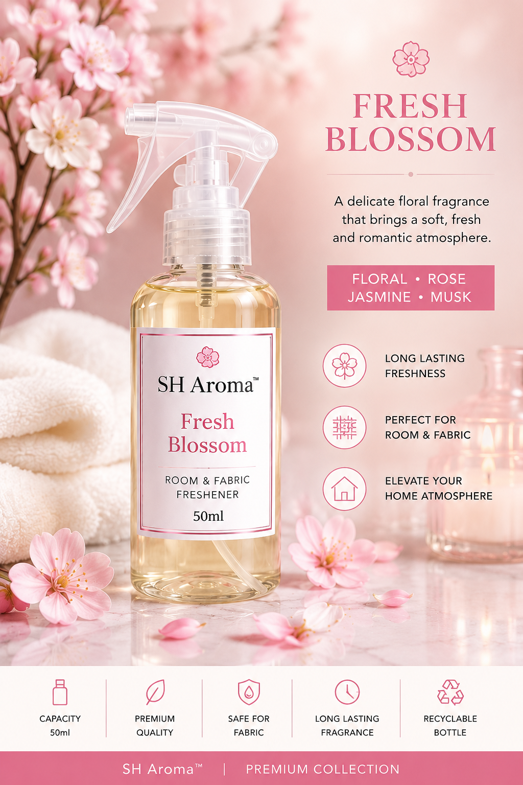 SH Aroma Fresh Blossom Air Freshener 50ml