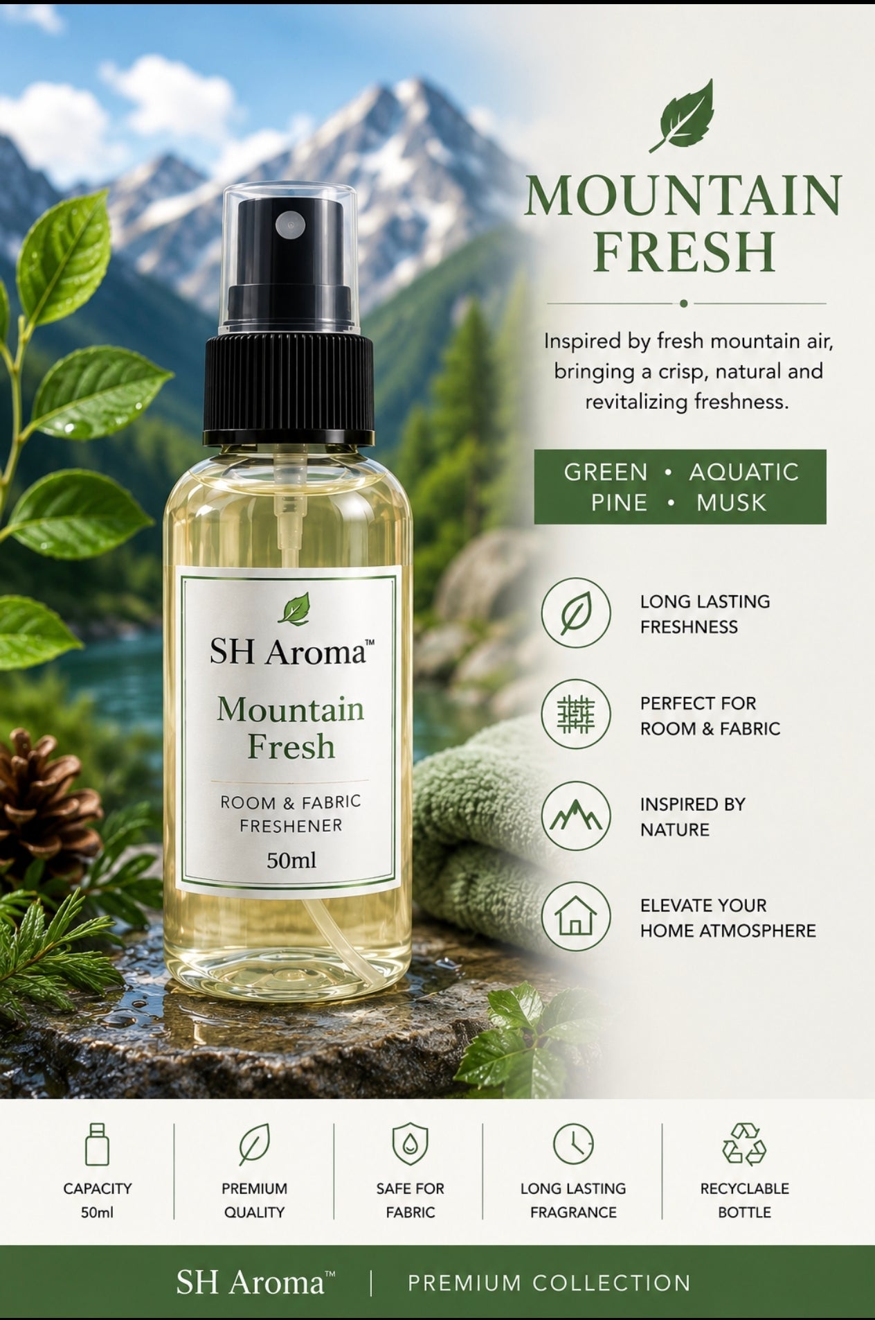SH Aroma Mountain Fresh Air Freshener 50ml