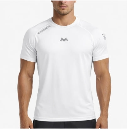 SimHustler Performance Training T-Shirt – White (89% Nylon | 11% Spandex)