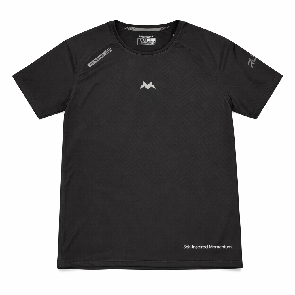 SimHustler Performance Training T-Shirt – Black (89% Nylon | 11% Spandex)