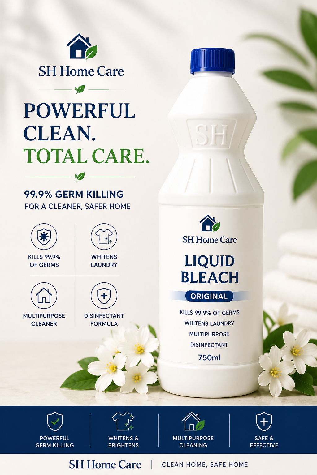SH Home Care Liquid Bleach 750ml