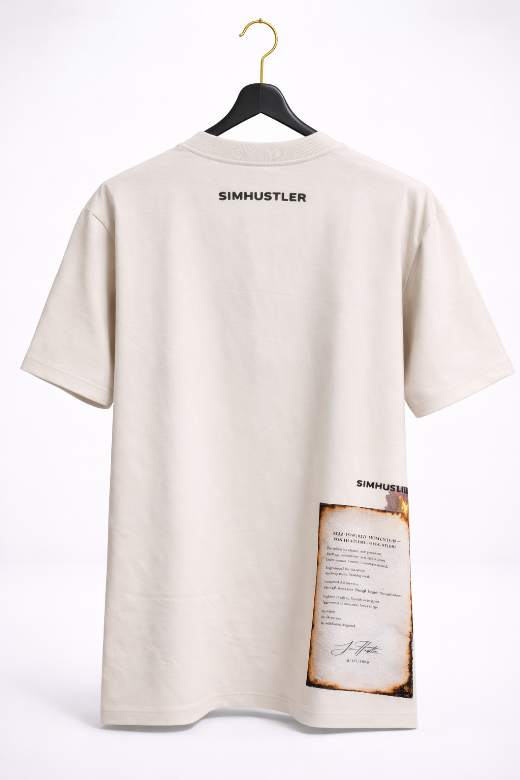 SimHustler Signature Tee – Cream Gold Edition